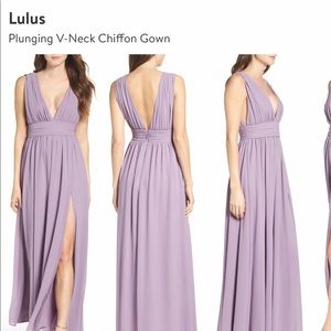 Lulus Plunging V-Neck Chiffon Gown